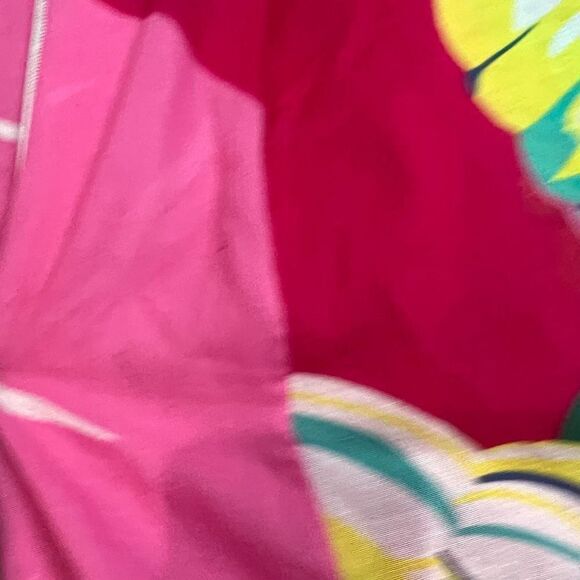 Vintage Valditevere Made In Italy Hot Pink Tropical Floral Print 100% Cotton Ski - Picture 5 of 7